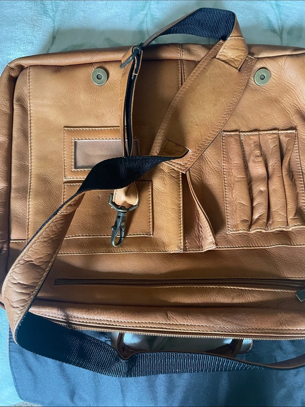 Tan Leather Men's Briefcase - Classic Travel Messenger